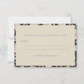 Boho Minimalist Botanical Black and Ivory Wedding RSVP Kaartje (Voorkant)