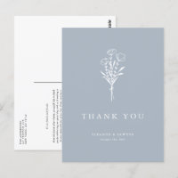 Boho Minimalist Botanicals Dusty Blue Bedankt