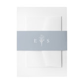 Boho Minimalist Botanicals Dusty Blue Wedding Uitnodigingen Wikkel (Voorkant Voorbeeld)