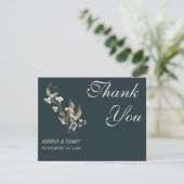 Boho Minimalist Botanicals groen Dank u Bedankkaart (Staand voorkant)