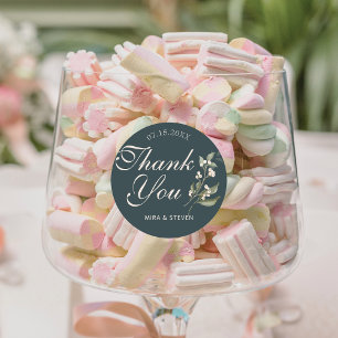 Boho Minimalist Botanicals groen Dank u bruiloft Ronde Sticker