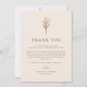 Boho Minimalist Botanicals Terracotta Fall Wedding Bedankkaart (Voorkant)