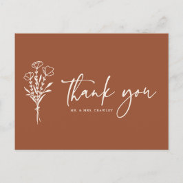 Boho Minimalist Botanicals Terracotta Hartelijk da Briefkaart