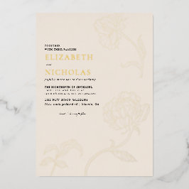 Boho minimalist Botanicals Terracotta Wedding Folie Uitnodiging