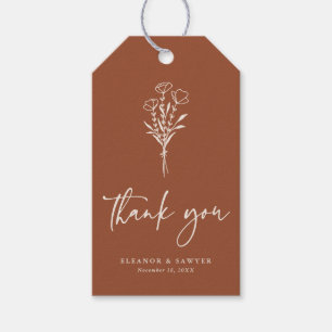 Boho minimalist Botanicals Terracotta Wedding Gift Cadeaulabel