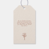 Boho minimalist Botanicals Terracotta Wedding Gift Cadeaulabel (Achterkant)