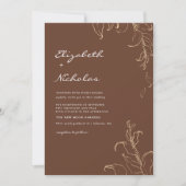 Boho minimalist Botanicals Terracotta Wedding Kaart (Voorkant)