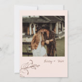 Boho minimalist Botanicals Terracotta Wedding Kaart (Achterkant)