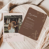 Boho minimalist Botanicals Terracotta Wedding Kaart