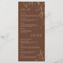 Boho Minimalist Botanicals Terracotta Wedding Menu
