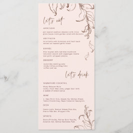 Boho Minimalist Botanicals Terracotta Wedding Menu