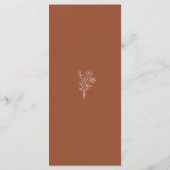 Boho minimalist Botanicals Terracotta Wedding Menu (Achterkant)