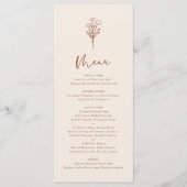 Boho minimalist Botanicals Terracotta Wedding Menu (Voorkant)