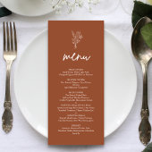 Boho minimalist Botanicals Terracotta Wedding Menu