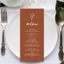 Boho minimalist Botanicals Terracotta Wedding Menu