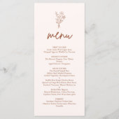 Boho minimalist Botanicals Terracotta Wedding Menu (Voorkant)