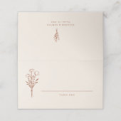 Boho minimalist Botanicals Terracotta Wedding Plaatskaartje (Buitenkant ongevouwen)