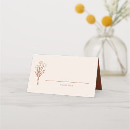 Boho minimalist Botanicals Terracotta Wedding Plaatskaartje