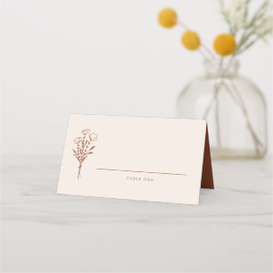 Boho minimalist Botanicals Terracotta Wedding Plaatskaartje