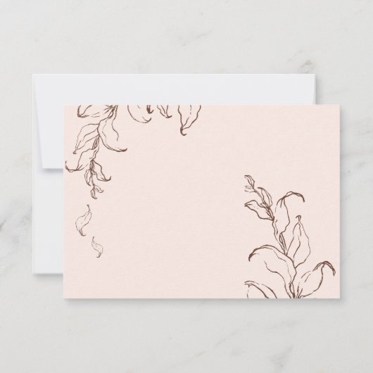 Boho minimalist Botanicals Terracotta Wedding RSVP (Achterkant)
