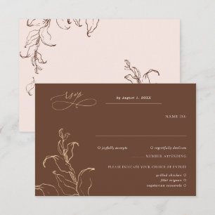 Boho minimalist Botanicals Terracotta Wedding RSVP