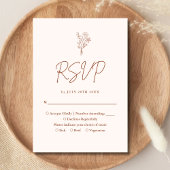 Boho minimalist Botanicals Terracotta Wedding RSVP Kaartje