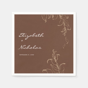 Boho minimalist Botanicals Terracotta Wedding Servet