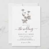 Boho Minimalist Botanicals Wildflower Wedding Kaart (Voorkant)
