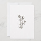 Boho Minimalist Botanicals Wildflower Wedding Kaart (Achterkant)