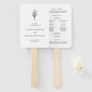 Boho Minimalist Botanicals Zwart-wit Programma Handwaaier