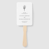 Boho Minimalist Botanicals Zwart-wit Programma Handwaaier (Voorkant)