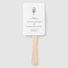 Boho Minimalist Botanicals Zwart-wit Programma Handwaaier