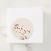 Boho Minimalist Bouquet Terracotta Dank u wel Bedankjes Labels (In situ)