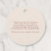 Boho Minimalist Bouquet Terracotta Dank u wel Bedankjes Labels (Achterkant)