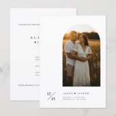 Boho Minimalist Budget Arch Photo Wedding Kaart (Voorkant / Achterkant)
