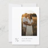 Boho Minimalist Budget Arch Photo Wedding Kaart (Voorkant)