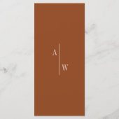 Boho Minimalist Burnt Oranje Wedding Bar Menu (Achterkant)