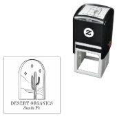 Boho Minimalist Cactus Line Art Business Logo Zelfinktende Stempel (In situ)