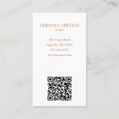 Boho minimalist Cactus Line Art Logo Terracotta QR Visitekaartje (Achterkant)