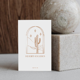 Boho minimalist Cactus Line Art Logo Terracotta Visitekaartje