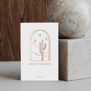 Boho minimalist Cactus Line Art Logo Terracotta Visitekaartje