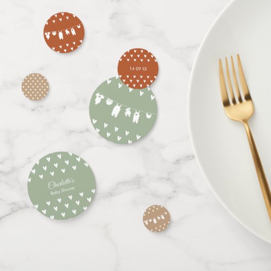 Boho Minimalist Clothesline Baby shower Confetti (Groep)