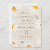 Boho Minimalist Daisy Mama naar Bee Baby shower Kaart (Voorkant)