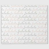 Boho Minimalist Falala Roze papierbladen pakken Cadeaupapier (Vlak)