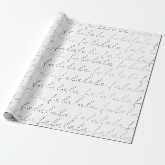 Boho Minimalist Falala Roze papierbladen pakken Cadeaupapier (Uitgerold)