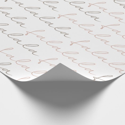 Boho Minimalist Falala Roze papierbladen pakken Cadeaupapier (Hoek)