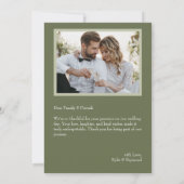 Boho Minimalist Floral Dark Limoen Wedding Bedankkaart (Achterkant)