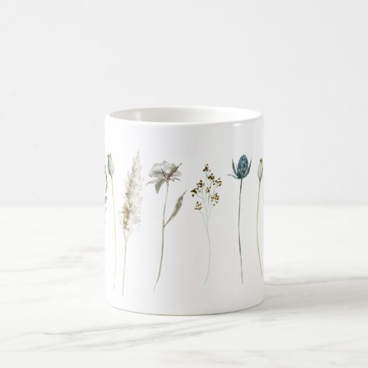 Boho minimalist Floral Koffiemok (Center)
