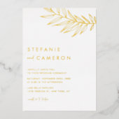 Boho minimalist Foliage Leaf Wedding Folie Uitnodiging (Voorkant)