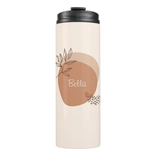 Boho minimalist | Gepersonaliseerd Thermosbeker (Voorkant)